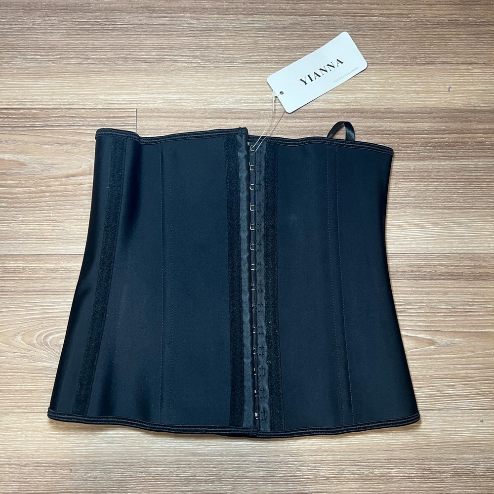Women’s Underbust Latex Waist Trainer Corset Hourglass Shaper Size S Black